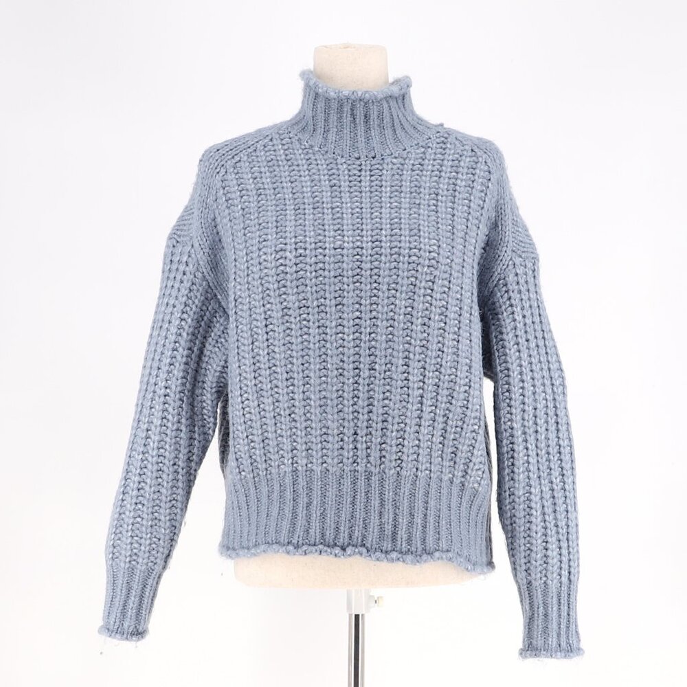 MM6 MAISON MARGIELA Chunky Ribbed Knit Turtleneck Sweater Blue Size 38 (US 6)